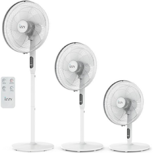 ΑΝΕΜΙΣΤΗΡΑΣ ΟΡΘΟΣΤΑΤΗΣ IZZY IZ-9007 40cm WHITE R/C 70W